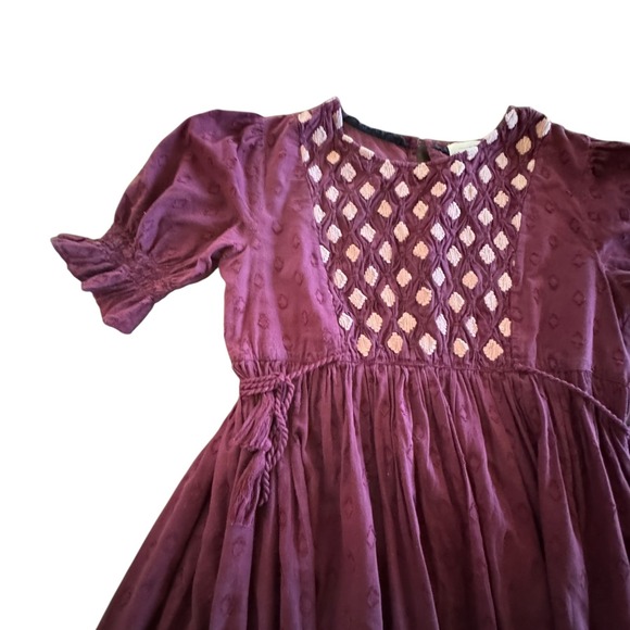 Böhme Womens Purple Dress Bohemian Diamond Accents Drawstring Medium - Picture 5 of 6